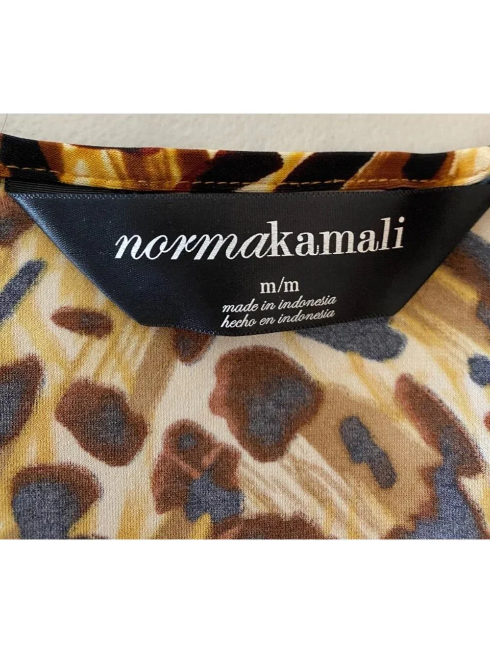 Norma Kamali Leopard Print Wrap Dress Long Sleeve Polyester/Spandex Medium - Picture 4 of 11